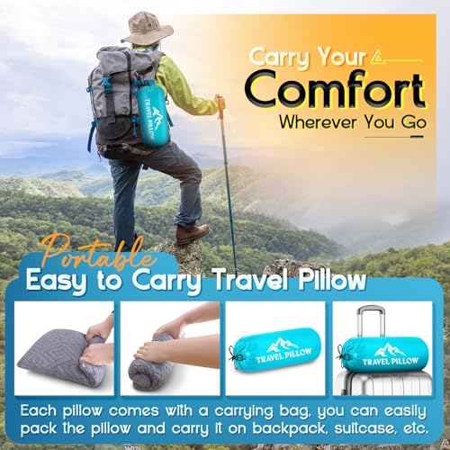 Travel Pillow for Sleeping Camping, Memory Foam Small Pillow with Breathable Cover for Backpacking, Airplane, Car (15.5 X 12 Inch) - view 5