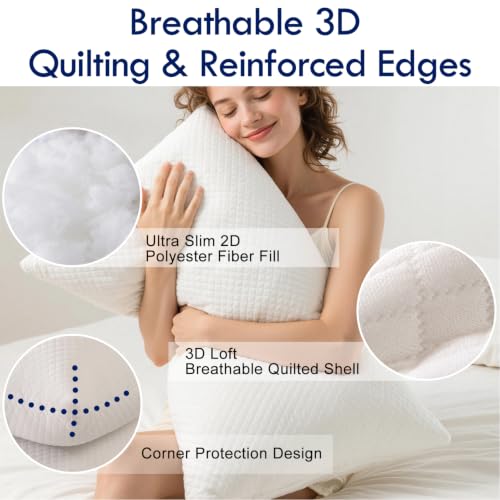 Hotel Pillows Bed Pillows Standard Size Set of 2-100% Virgin Material Down Alternative Pillow - Soft Support for Back, Stomach, Side Sleepers - view 3