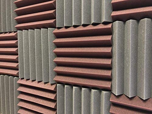 4492 Acoustic Wedge Soundproofing Studio Foam Tiles, 2 X 12 X 12-Inch, Pack of 12 (Charcoal Black and Burgundy Maroon) - view 3