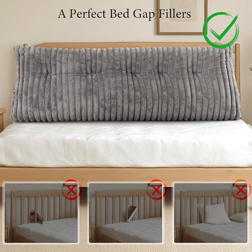 Queen Headboard Pillow, Triangular Wedge Pillow, Reading Pillows, Gray - view 6