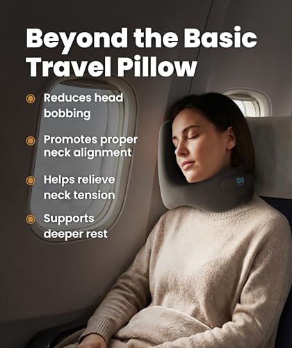 Upgraded Neck Pillow for Airplanes – Memory Foam Travel Headrest for Flying – Portable Multi-Position Travel Pillows with 360°Support – Long Flight Essentials for Sleep & Home Use - view 2