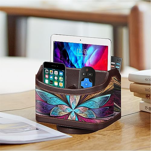 360° Rotating Remote Control Holder, PU Leather TV Remote Caddy, Pen Holder - view 6