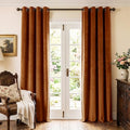Burnt Orange Velvet Curtains for Sliding Door, W52 x L96, 2 Panels
