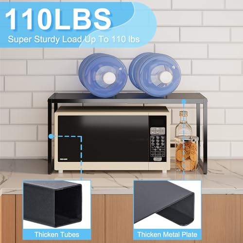 Expandable Metal Storage Shelves, 110LBS Heavy Duty Shelving Units and Storage for Pots Pans Small Appliances, Adjustable Metal Storage Shelf Organizer Rack for Kitchen Cabinets Closet Pantry Garage - view 3