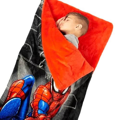 Marvel Spiderman Slumber Bag Set for Boys - Bundle of 54x56 Inches Sleeping Bag, Stickers, More | Spiderman Silk Touch Slumber Bag - view 4