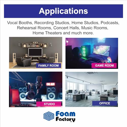 Foam Factory Inc 24 Pack Color Acoustic Foam Panel Studio Soundproofing Wedge Wall Tiles 12” X 12” X 2” (Brown) - view 4