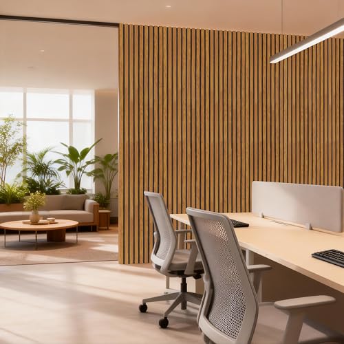 Acoustic Wood Slat Wall Panels for Wall 2pack Wood Slat Panels for Wall 47.2”x23.6” Wooden Acoustic Venner Panels 3D, Fluted Wall Slat Panels 0.82”in - view 7