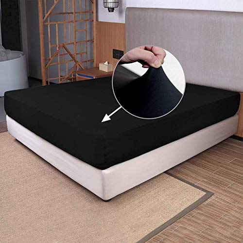 Bundle Set of Stretch Fitted Sheet and Pillow Cases - Black, Queen - view 2
