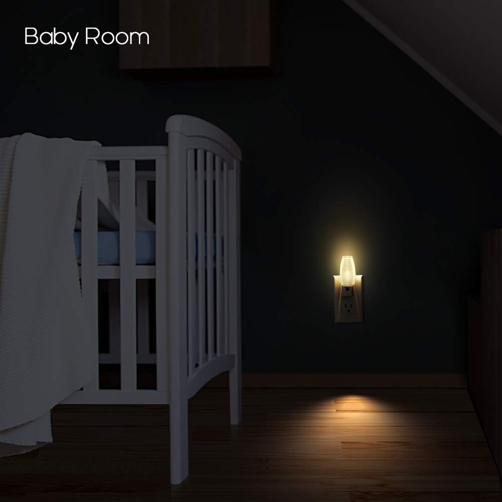 Plug-in night light, dusk to dawn sensor, warm white, 4 pack | Warm white sensor night light, ideal for nursery, bedroom, bathroom, hallway, stairs & kitchen - view 6