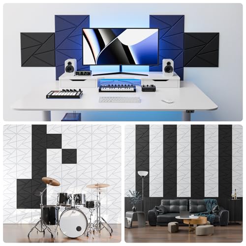 22 Pack Self-Adhesive Acoustic Panels, Sound Proof Foam Panels for Walls - view 4
