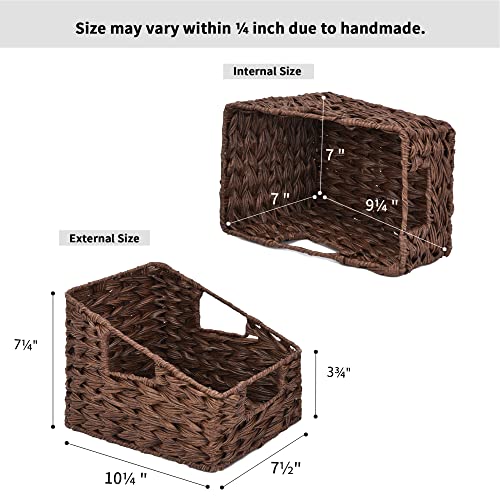 Wicker Storage Baskets, Waterproof Wicker Basket with Handles - view 5
