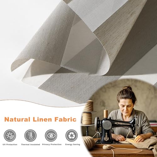 Linen Cordless Zebra Blinds for Windows(95" W x 80" H,Grey) - view 2