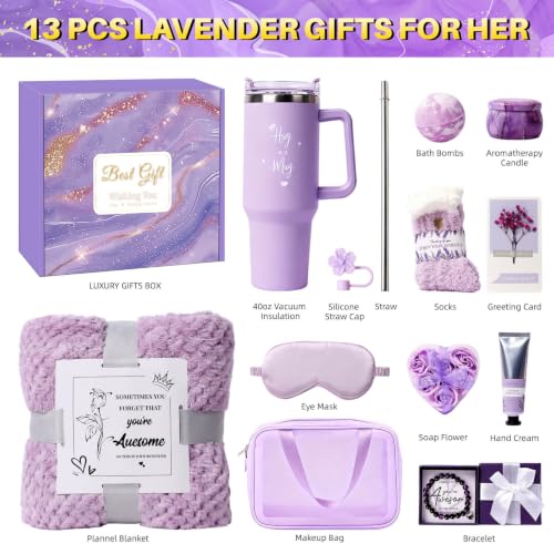 Birthday Gift for Women, Luxury Self Care Spa Gift Basket with Blanket for Mom, Wife, Sister, Friend, Girlfriend, Grandmother, Get Well Soon for Her - view 2