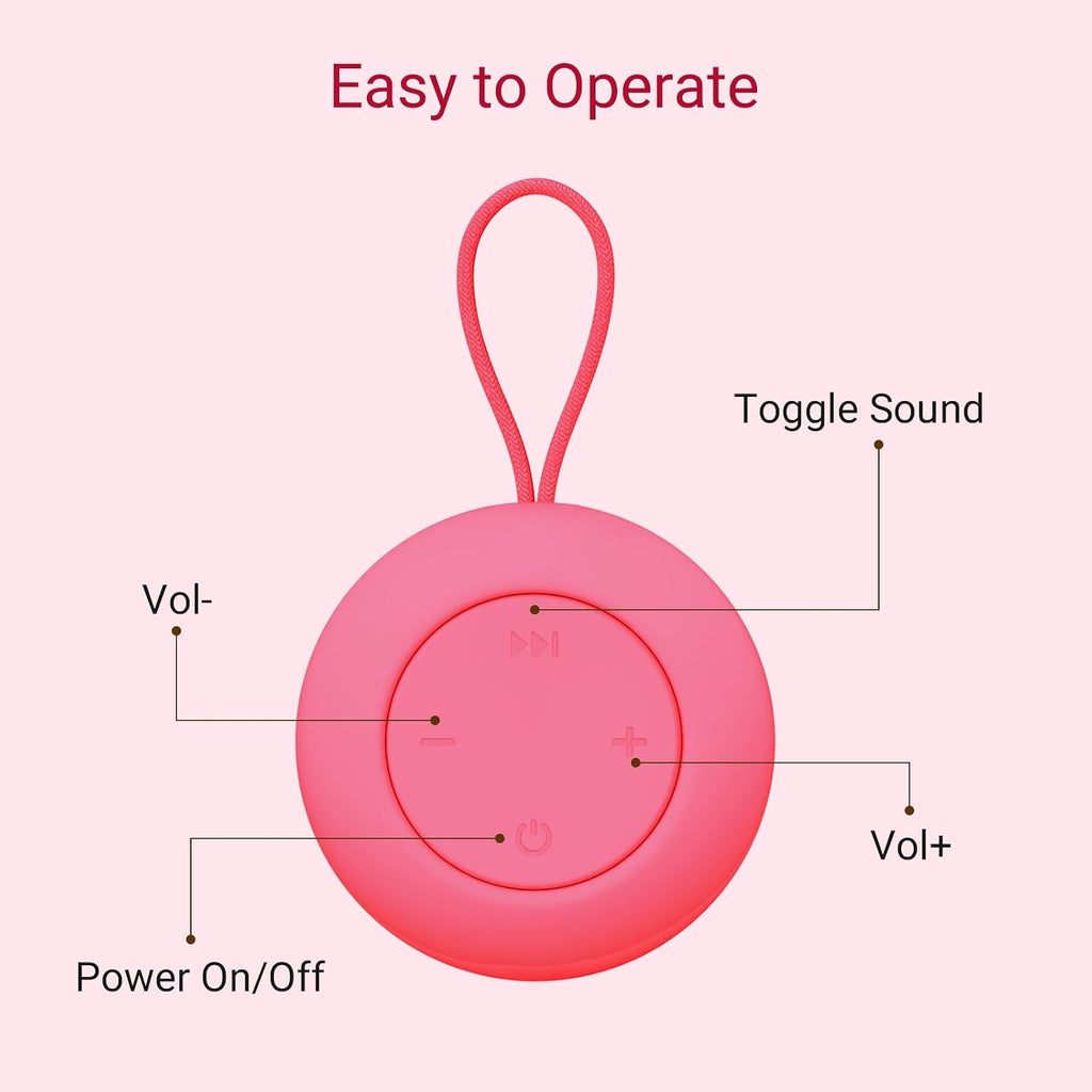 Portable baby sound machine [white noise for babies kids adults] [sleep soother] [12 soothing sounds] 15 hours battery life, registry gift, shower, clips on baby stroller Rose - view 7