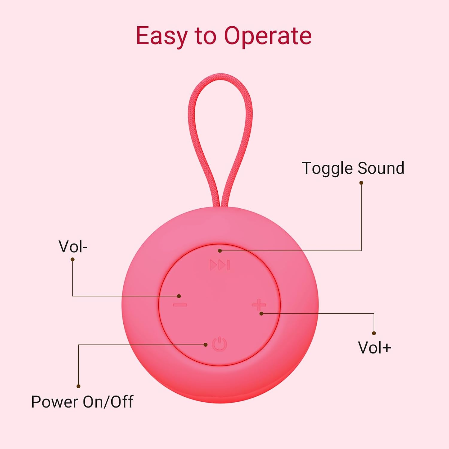 Portable baby sound machine [white noise for babies kids adults] [sleep soother] [12 soothing sounds] 15 hours battery life, registry gift, shower, clips on baby stroller Rose - view 7