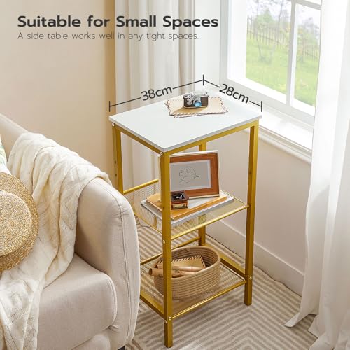 Tall Side Table, 3-Tier Telephone End Table, Small Tall Nightstand - view 4