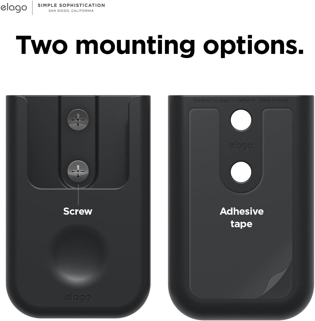 Universal Remote Holder Mount for Apple TV Remote Controls | Adhesive Tape or Screw Mounting Options, Available Wired Charging [Small] [3rd & 2nd Gen] [Black] - view 4