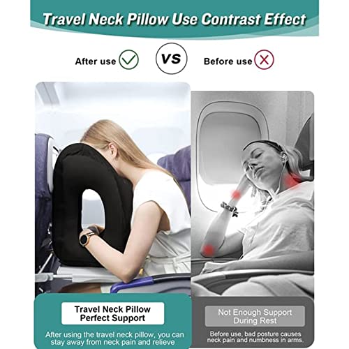 Inflatable Travel Pillow, Multifunction Travel Neck Pillow Air Cushion, Comfortable Airplane Travel Pillow, Portable Neck Support Pillow on Flights, Car, and at Home(Grey) - view 6