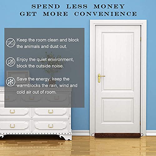 Weighted Door Draft Stoppe 36 Inch, Chocolate Brown Draft Blocker Insulator Door Sweep Weather Stripping Noise Stopper Heavy Duty Under Door Guard Windproof - view 3