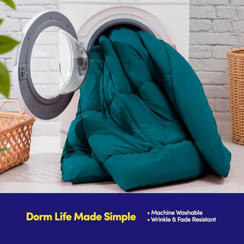 Dorm Room Essentials College Bedding Comforter Set 5 Piece Twin XL Size Bed in a Bag for College Students Boys and Girls, Twin XL, Teal - view 5