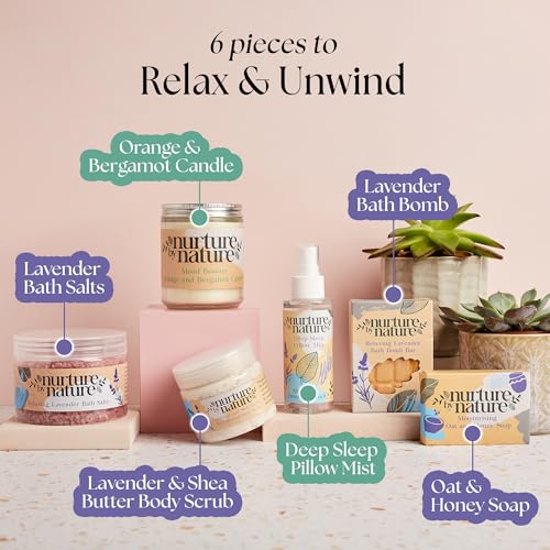 Nurture by Nature Spa Gift Baskets for Women - at Home Spa Kit, Bath Set - view 3