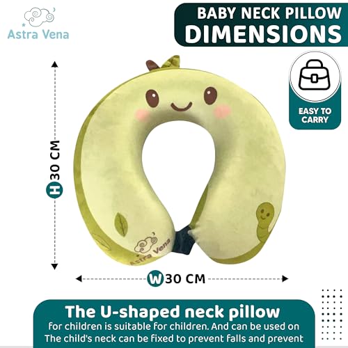 Child Travel Sleep Mask and Pillow Set - 2 in 1 Cute Character Design for Kids Rest, Naps and Relaxation. Soft Comfort with Bag Cover, Perfect for Flights, Car Trips 30cm (Green) - view 4