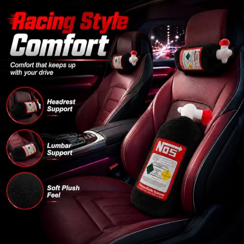 Car Neck Pillow NOS Pillow Bottle Car Headrest Pillow Soft Plush Neck Support Cushion for Driving, Office,Home,Party Decorations(Black 11 inch 2 Pack) - view 2
