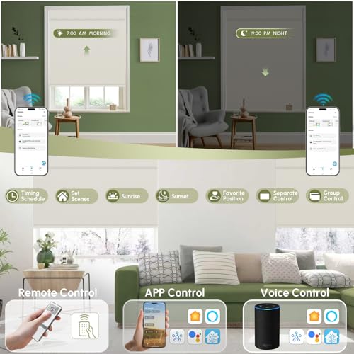 100% Blackout Motorized Blinds with Remote, Custom Roller Shades - view 2
