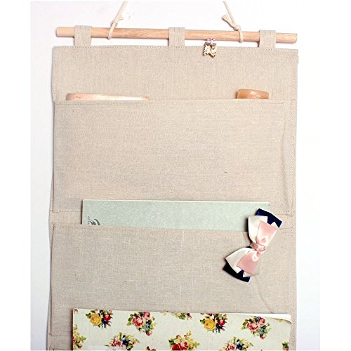 Linen/Cotton Fabric Wall Door Hanging Storage Pockets Home Organizer (4 Pockets) - view 4