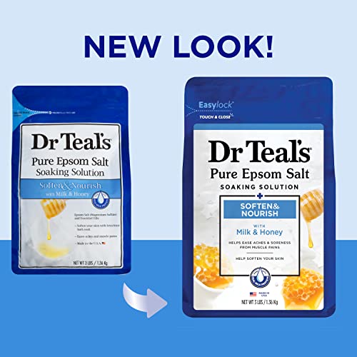 Epsom Salt Soaking Solution, Soften & Nourish with Milk and Honey, 48 Oz (Packaging May Vary) (Pack of 2) - view 2