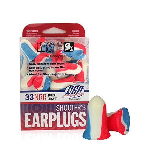 By Honeywell Super Leight USA Disposable Foam Shooting Earplugs, 10-Pairs (R-01891),Red/White/Blue - view 5