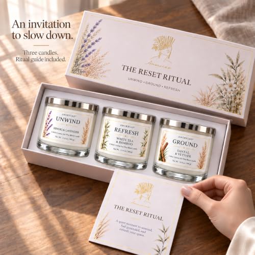 Reset Ritual Candle Gift Set, 3 Large 3-Wick Candles, 13.4 oz Each - view 6