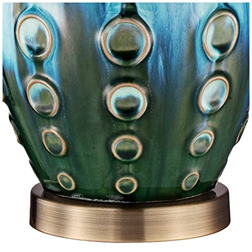 26 1/2" Tall Table Lamp Peacock Blue Modern Ceramic Vase Teal Mid Century - view 5