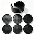 Nightstand Coaster, 6 Pack 3.94 Inch Drink Coasters with Storage Holder