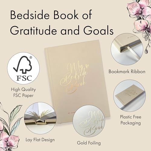 Bedside Book for Gratitude and Goals - Champagne - A5 Selfcare Journal for Women - Reduce Stress and Overthinking - 100gsm FSC paper - Hard Cover, 100 Pages - view 3