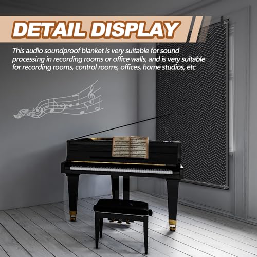 2 Pcs Sound Dampening Blanket Soundproof Blanket Grommeted General Indoor or Outdoor Use(48 x 78 Inches) - view 2