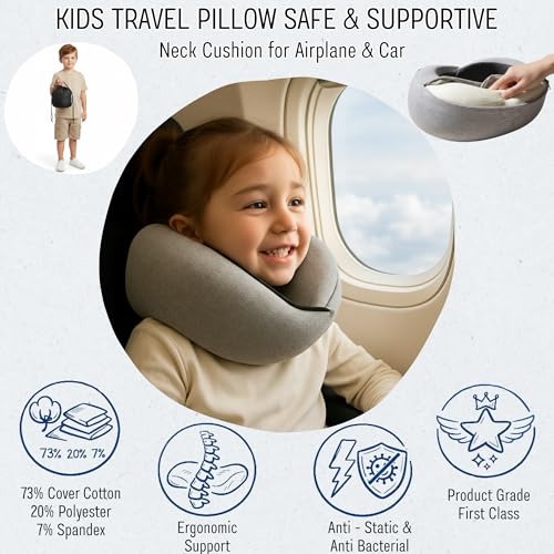Travel Pillow for Airplane,Ergonomic Neck Support Memory Foam Scarf Pillows, Design Like a Cinnamon Roll, Soft & Comfy for Travel, Car, Train & Office, Adults & Kids, Includes 3D Eye Mask & Pill Case - view 5