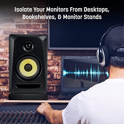 Studio Monitor Isolation Pads - Suitable for 6.5"- 8" inch Speakers - Large Isolation Pads Fit Most Desktops - High-Density Acoustic Isolation Foam - Angled Speaker Foam Stand - 2 Speaker Pads - view 2