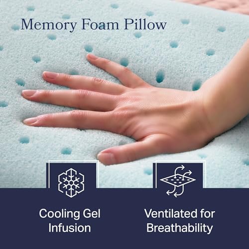Cooling Gel Memory Foam Pillow, Ventilated, Standard Size - view 5