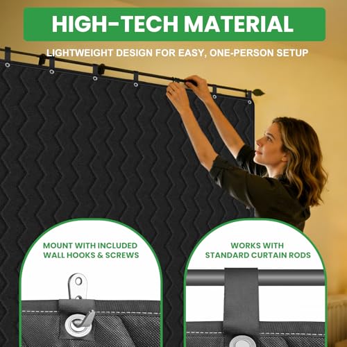 Sound Dampening Blanket for Doorways & Studios, 2 Pcs, 96" L x 80" W - view 4