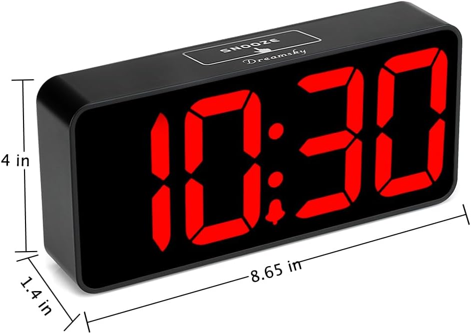 Large digital alarm clock big number for seniors/visually impaired | 9 inches electric clocks for bedroom, jumbo display fully dimmable brightness, USB ports, adjustable alarm volume - view 7