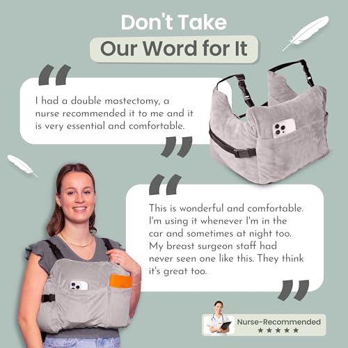 Post Mastectomy Pillow – 4pc Protective Set with Gel Pack, Seatbelt Cushion, & Shower Lanyard– After Double Mastectomy Pillow Post Surgery Recovery Must Haves, Lumpectomy Recovery Supplies Kit - view 6