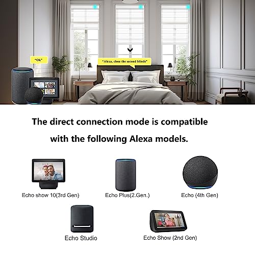 Smart Zebra Blinds Motorized Shades Remote Control for Indoor Windows, Custom Size Electric Solar Panel Power Automatic Work with Alexa, Google Home, Apple Homekit, Light Filtering, White - view 3