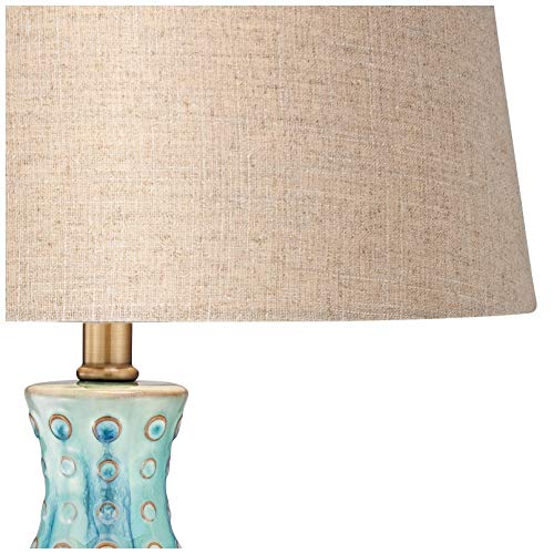 26 1/2" Tall Table Lamp Peacock Blue Modern Ceramic Vase Teal Mid Century - view 3