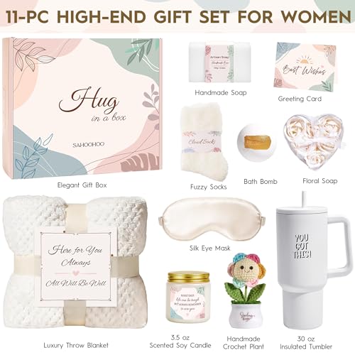Get Well Soon Self Care Gifts for Women After Surgery Recovery, Sympathy Comfort Care Package, Inspirational Encouragement Condolence Gift Basket, Thinking of You Spa Birthday Gift Sets for Her - view 2