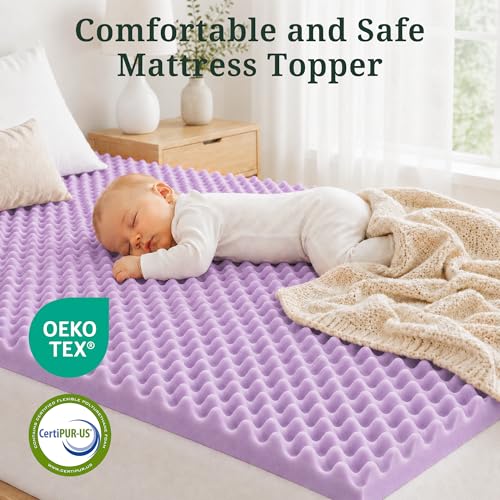 2 Inch Egg Crate Memory Foam Mattress Topper Full, Pressure Relief - view 4