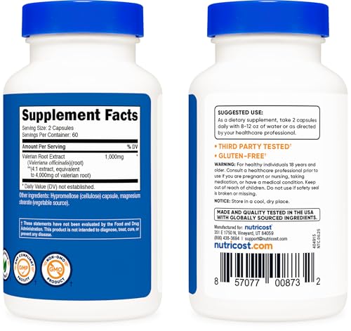 Valerian Root Extract 120 Capsules for 60 Servings Per Bottle - view 4