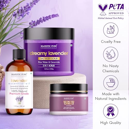 Lavender Essential Oil & Body Scrub Set - Pack of 3 - view 3