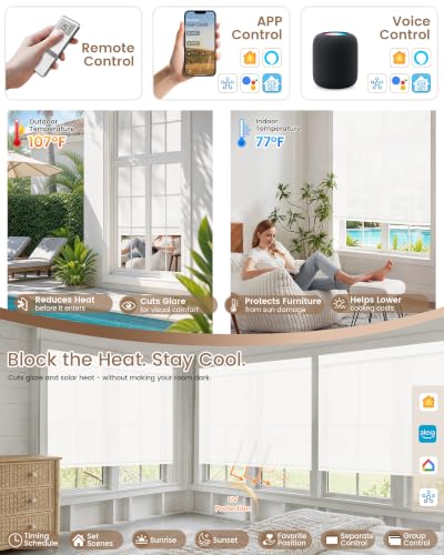 Motorized Blinds with Remote - Motorized Sunscreen Solar Shades - view 2