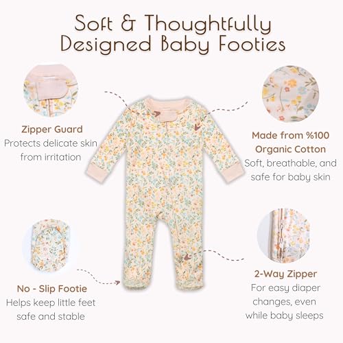 2 Pack Pajamas, Double Zipper Footies, Cotton Baby Pajamas, Baby Sleepers Baby Essentials - view 2